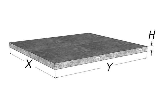 монолитная плита - фундамент чертеж и размеры